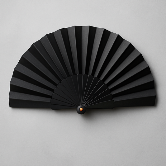 Black Folding Hand Fan – Modern Minimalist
