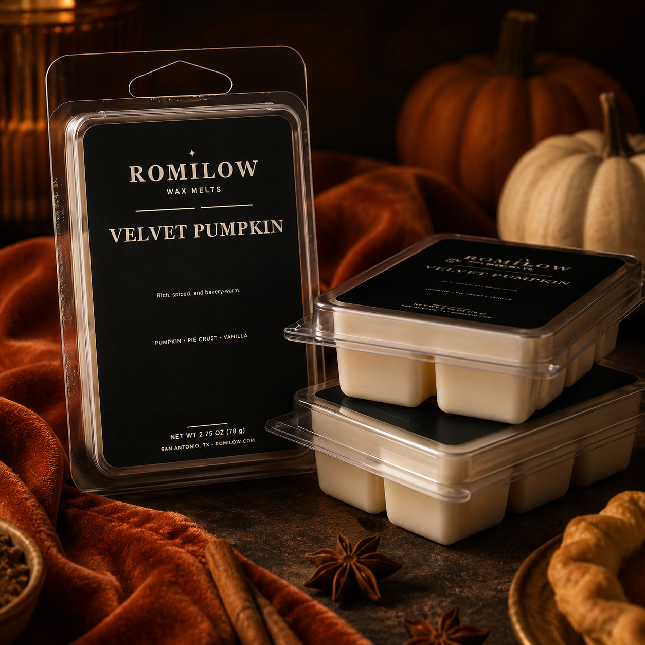 Velvet Pumpkin Wax Melts – 2.5 oz