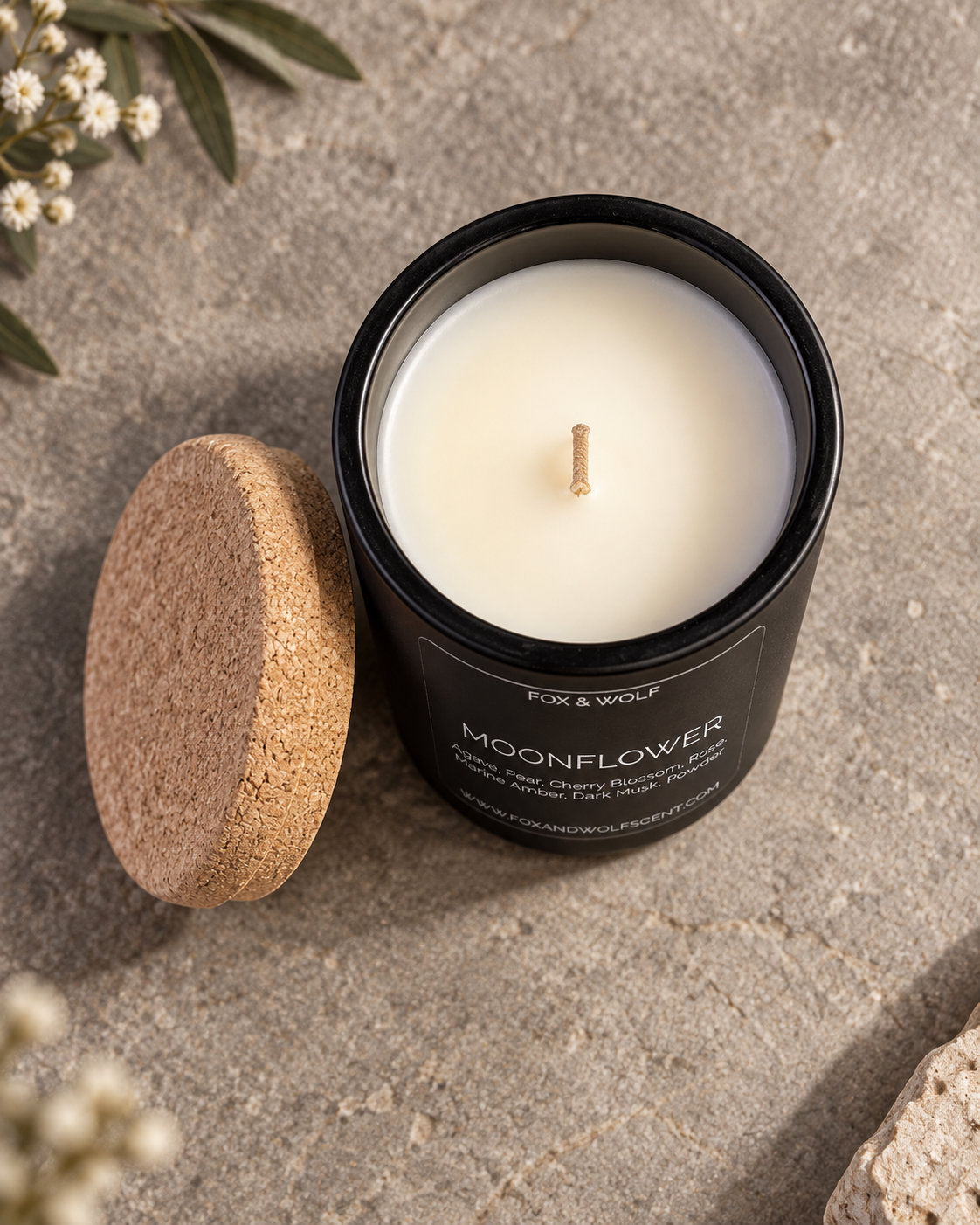 Moonflower — Pear, Cherry Blossom & Amber — 3 oz Scented Candle — Final Stock
