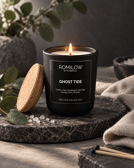 Sea Salt, Amber & Musk Scented Candle, 3 oz – Ghost Tide – Final Stock