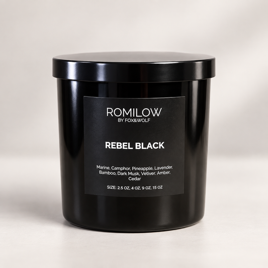 Rebel Black — Marine, Cedar & Dark Musk — 9 oz Scented Candle