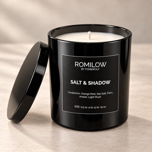 Sea Salt & Amber Scented Candle, 9 oz – Salt & Shadows