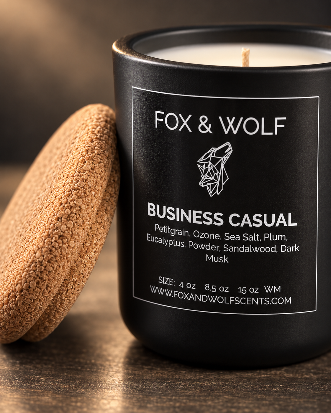 Business Casual — Sea Salt, Plum & Sandalwood — 3 oz Scented Candle — Final Stock