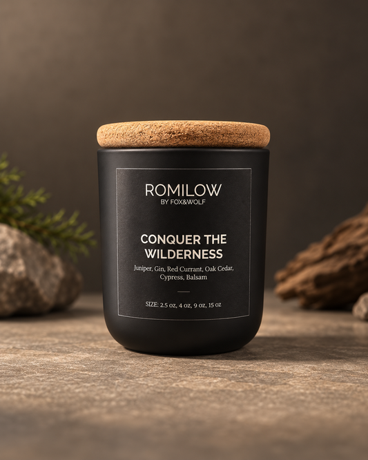 Woodsy Juniper & Cedar Scented Candle, 3 oz – Conquer the Wilderness – Final Stock