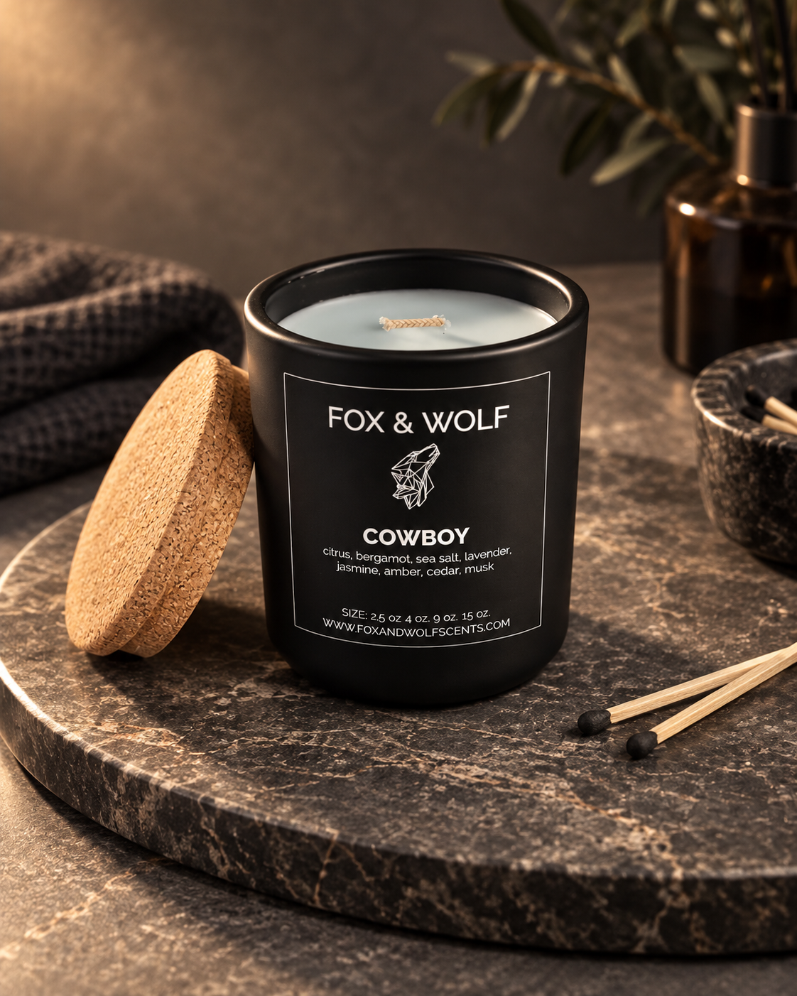 Cowboy — Bergamot, Cedar & Musk — 3 oz Scented Candle — Final Stock