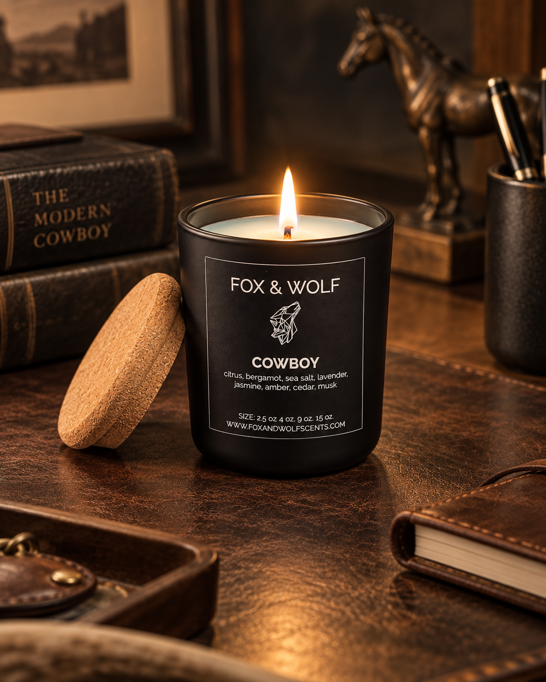 Cowboy — Bergamot, Cedar & Musk — 3 oz Scented Candle — Final Stock