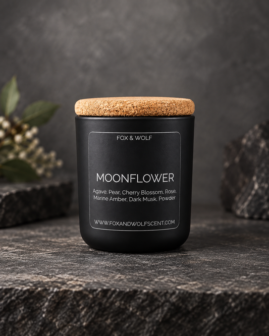 Moonflower — Pear, Cherry Blossom & Amber — 3 oz Scented Candle — Final Stock