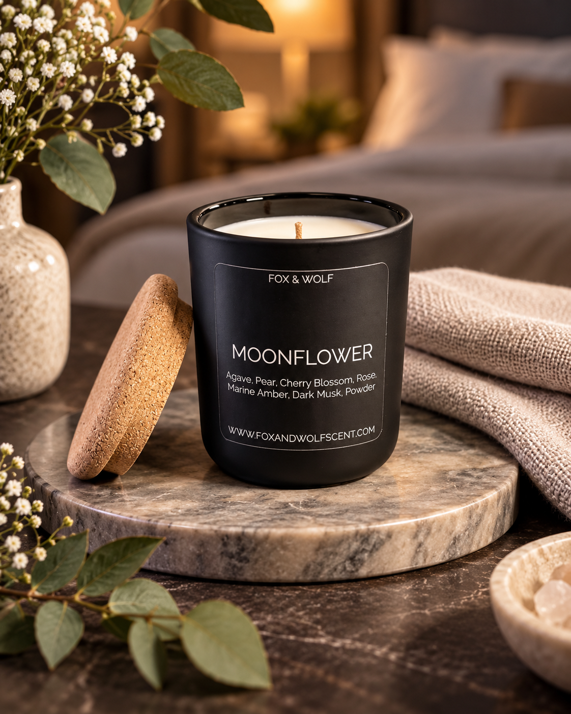 Moonflower — Pear, Cherry Blossom & Amber — 3 oz Scented Candle — Final Stock