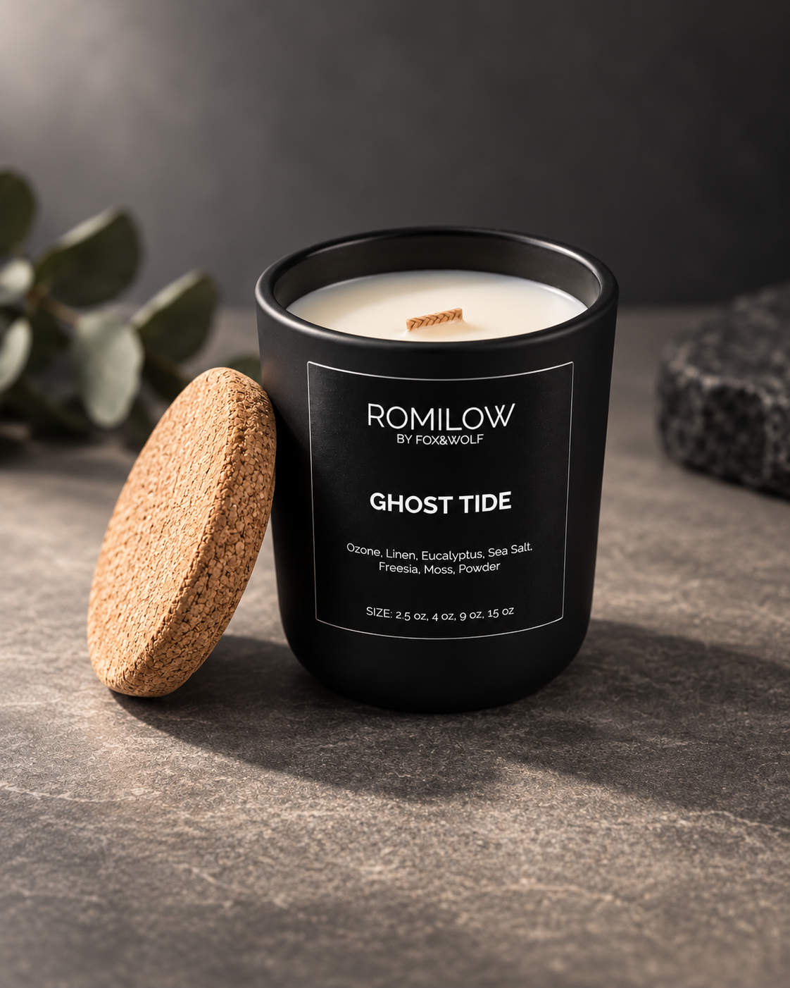 Sea Salt, Amber & Musk Scented Candle, 3 oz – Ghost Tide – Final Stock