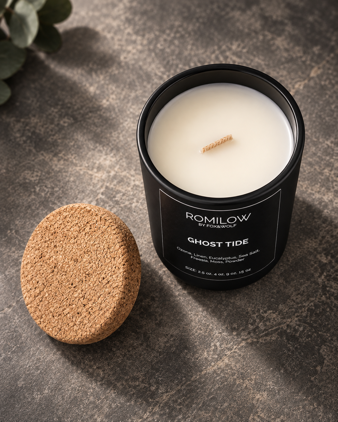 Sea Salt, Amber & Musk Scented Candle, 3 oz – Ghost Tide – Final Stock