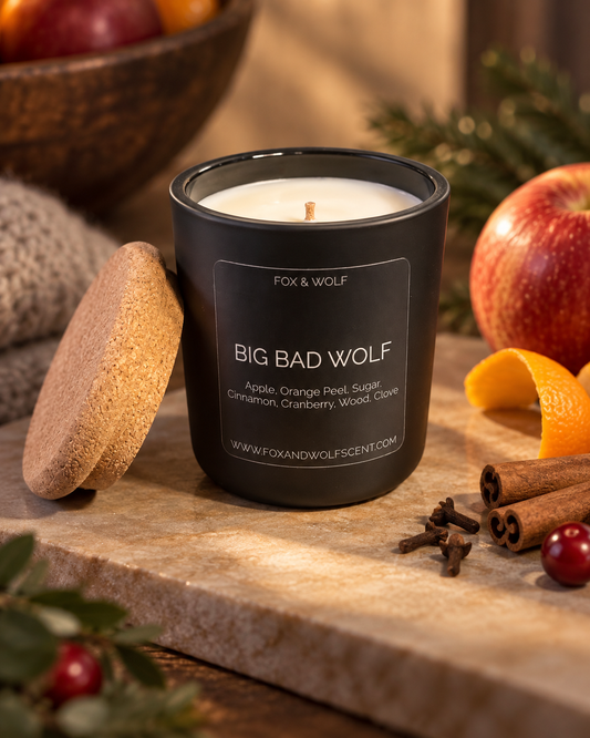 Apple, Cranberry & Spice Scented Candle, 3 oz – Big Bad Wolf – Final Stock