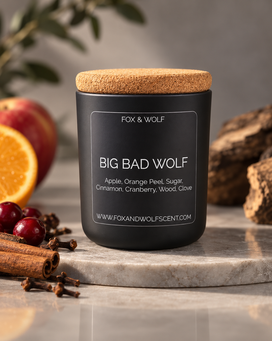 Apple, Cranberry & Spice Scented Candle, 3 oz – Big Bad Wolf – Final Stock