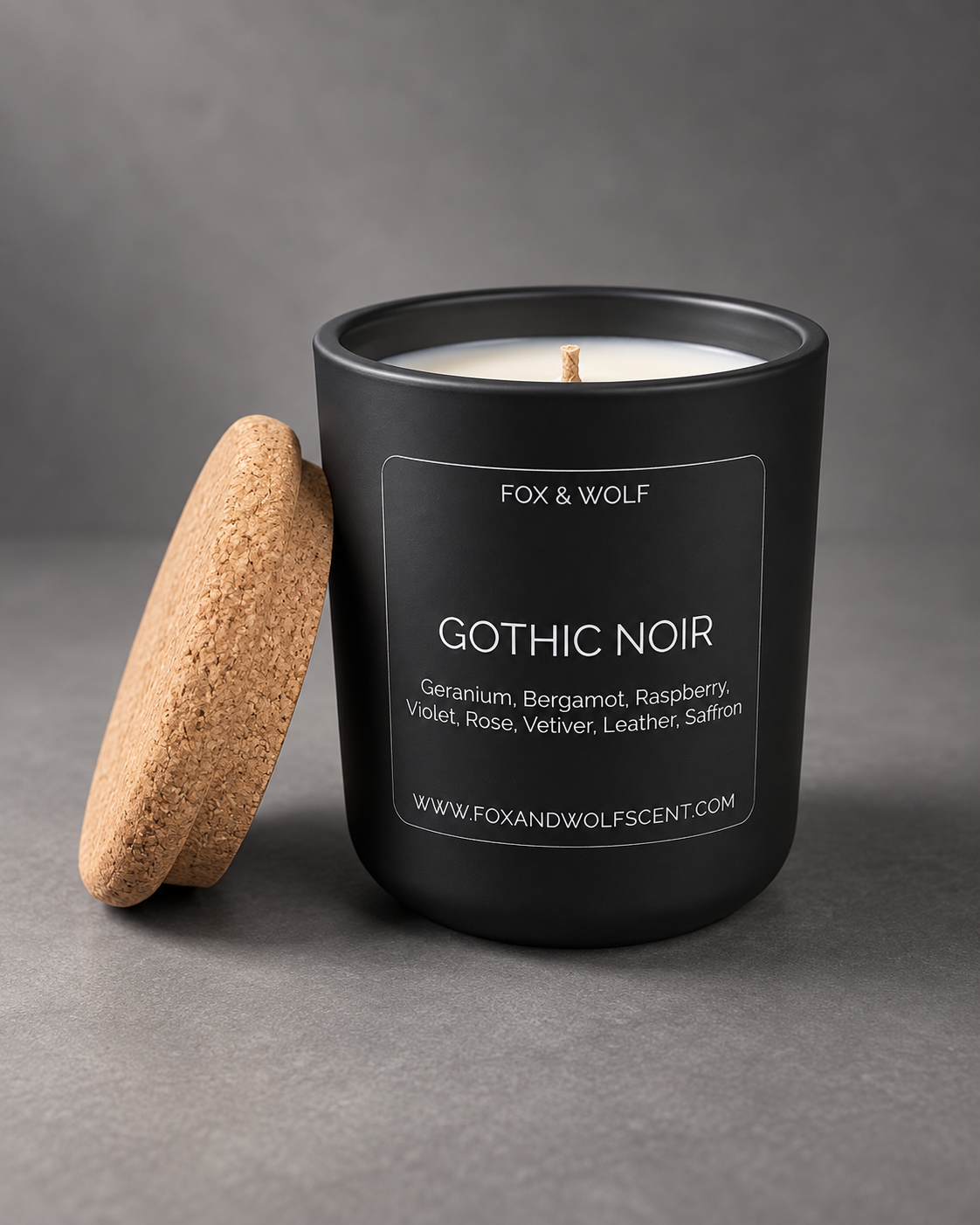 Rose, Leather & Saffron Scented Candle, 3 oz – Gothic Noir – Final Stock