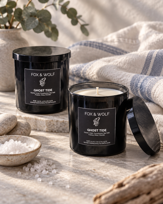 Sea Salt, Amber & Musk Scented Candle, 9 oz – Ghost Tide
