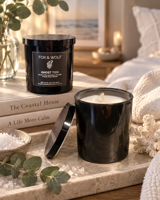 Sea Salt, Amber & Musk Scented Candle, 9 oz – Ghost Tide