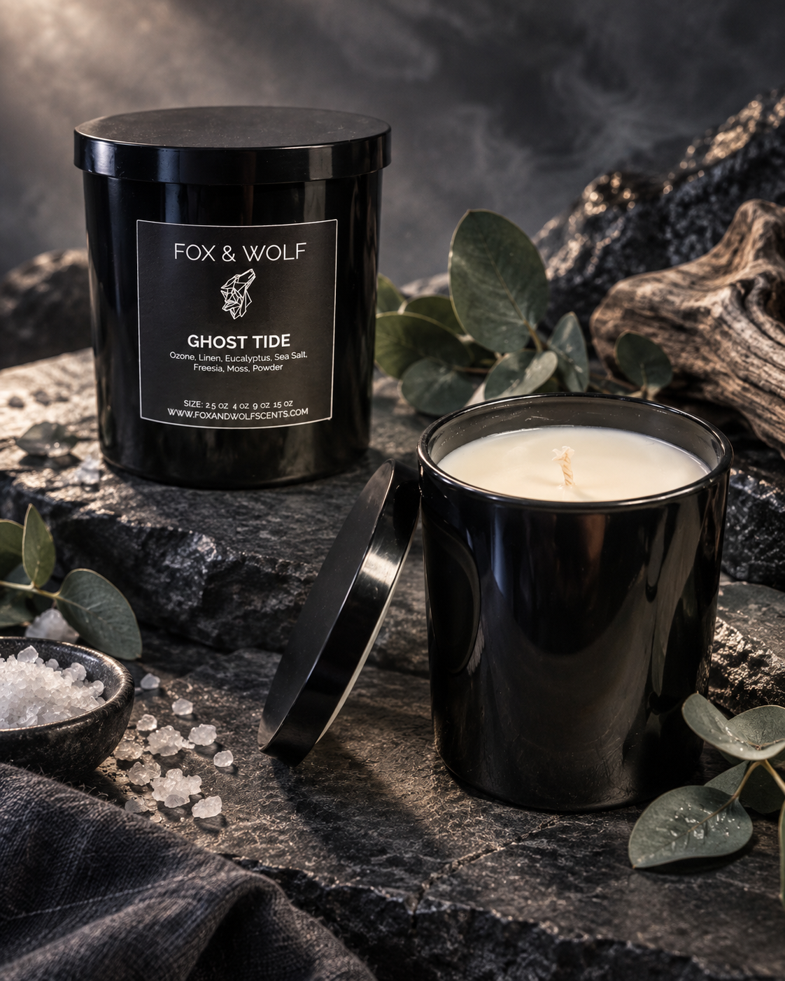 Sea Salt, Amber & Musk Scented Candle, 9 oz – Ghost Tide