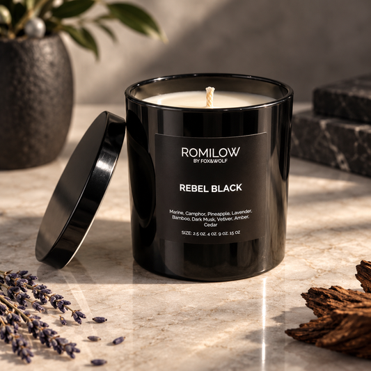 Rebel Black — Marine, Cedar & Dark Musk — 9 oz Scented Candle